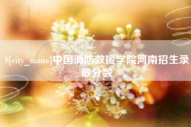 湖北中国消防救援学院河南招生录取分数