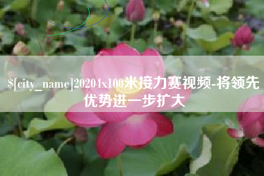 湖北20204x100米接力赛视频-将领先优势进一步扩大