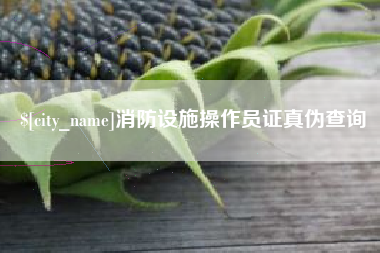 湖北消防设施操作员证真伪查询