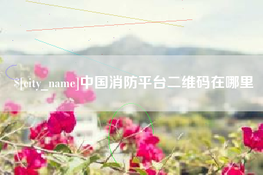 湖北中国消防平台二维码在哪里