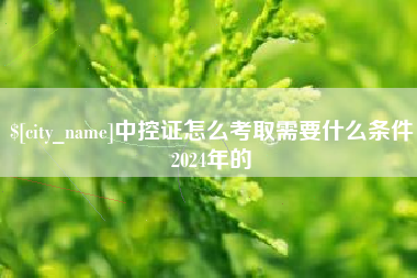 湖北中控证怎么考取需要什么条件2024年的
