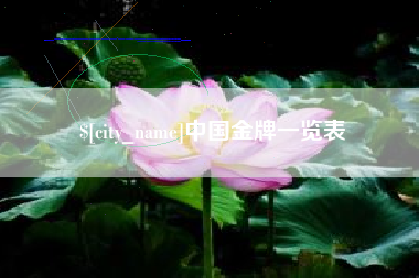 湖北中国金牌一览表